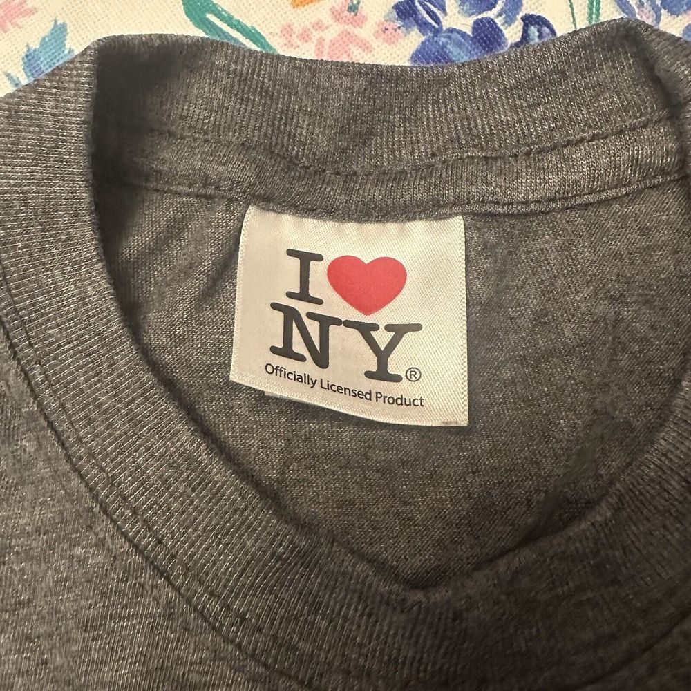 I Love NY T-Shirts for 6-8 Years Short Sleeve Shirt Gray Kids Unisex